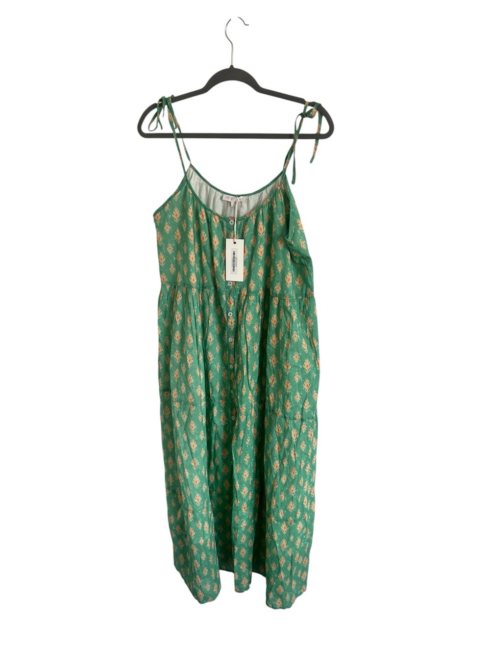 NWT Marea Siesta Green Printed Tie-Strap Sundress, size large